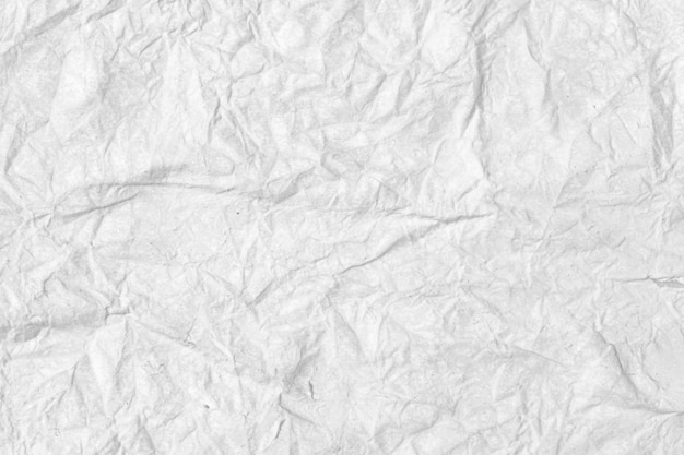 White Crumpled paper background texture Full frame