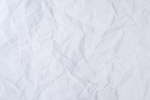 White crumpled paper background and texture, Wrinkled creased paper white abstract