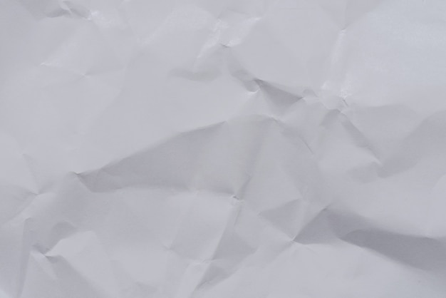 White crumpled paper background and texture, Wrinkled creased paper white abstract