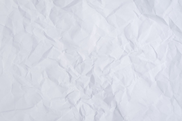 White crumpled paper background and texture, Wrinkled creased paper white abstract