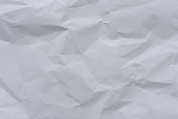 White crumpled paper background and texture, Wrinkled creased paper white abstract