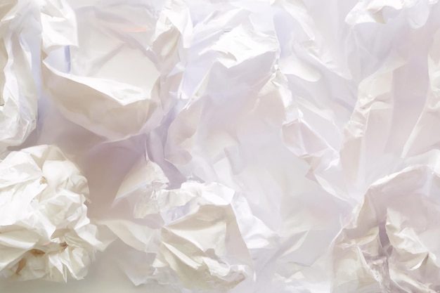 White crumpled paper texture background 3D rendering