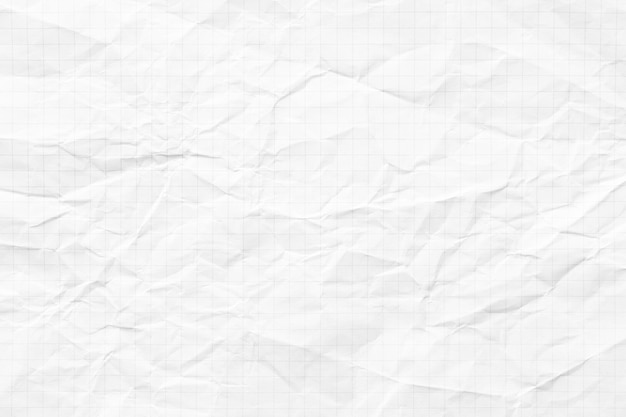 白いしわくちゃの紙のテクスチャ背景市松模様のノートブックシート