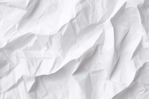 White crumpled paper texture background Generative ai