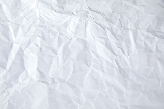 White crumpled paper texture surface.