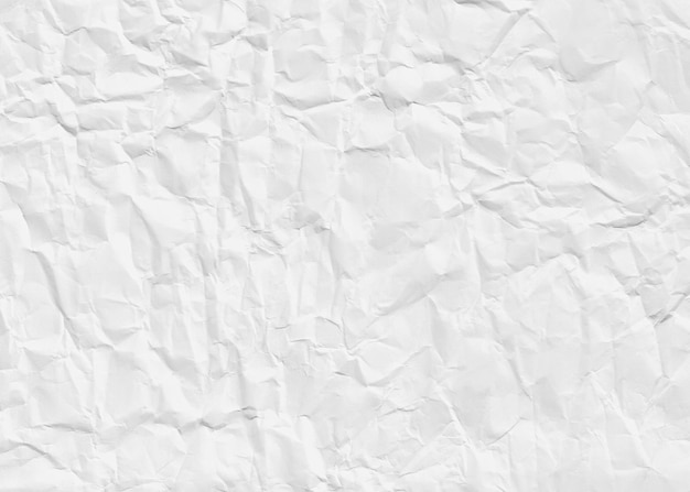 A white crumpled paper texture that is wrinkled and crumpled.