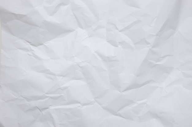 White crumpled paper textured background