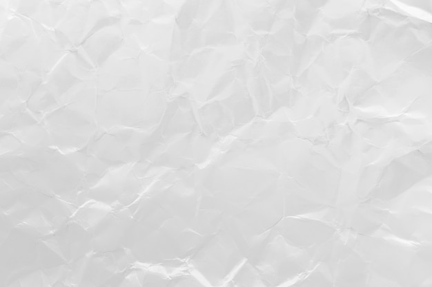 White crumpled recycled paper texture background