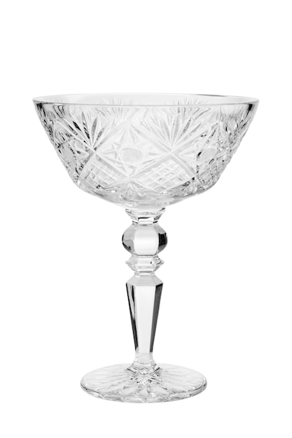 Foto vaso di cristallo bianco isolato su sfondo bianco
