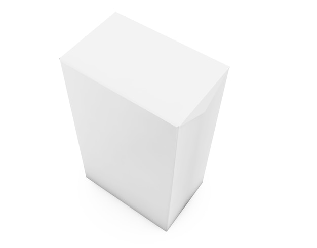 White cube on wall studio background. 3d rendering