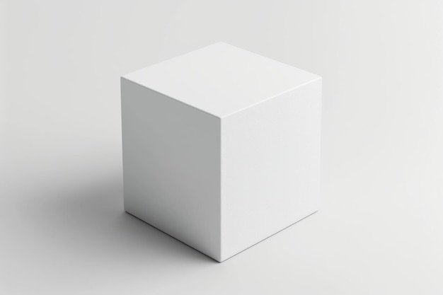 Photo white cube on a white background