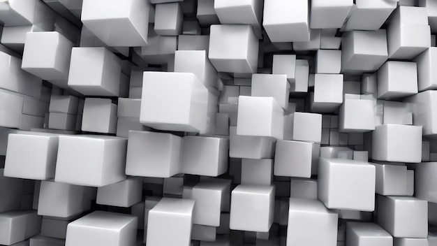 Photo white cubes 3d background