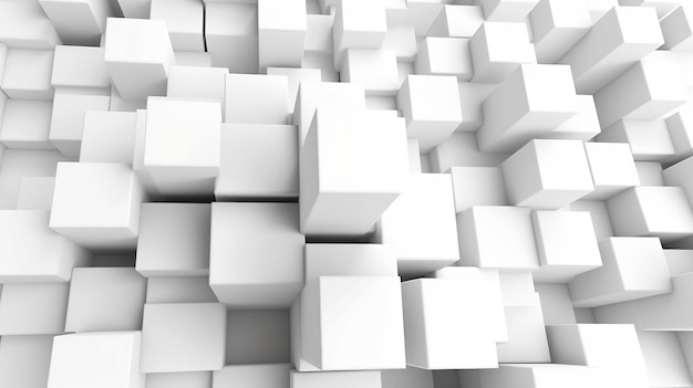 Photo white cubes abstract background ai generative