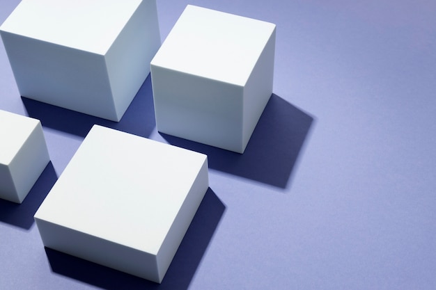 White cubes assorment high angle