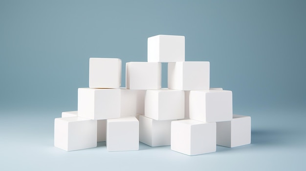 White cubes solid background