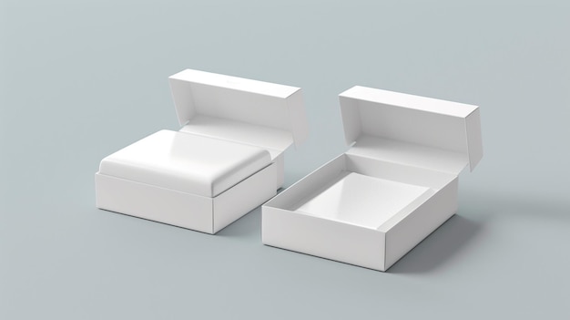 white cubes with a white box on the bottom