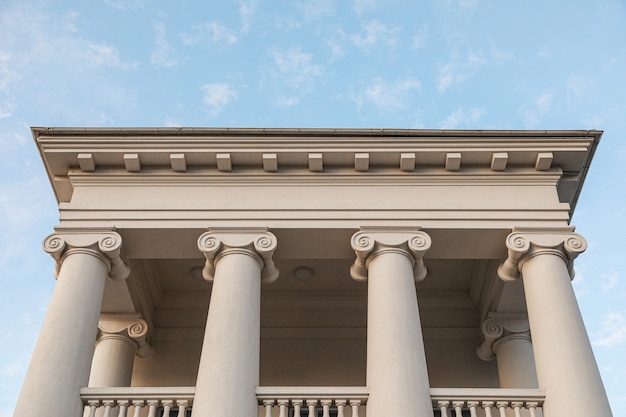 White cultural classic building, front view