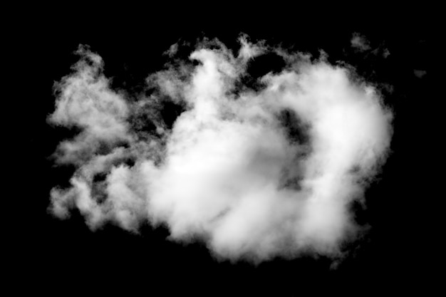 White cumulus cloud isolated on black background