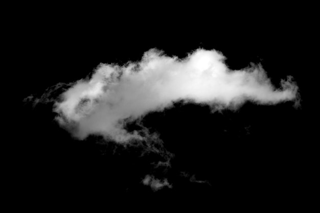 White cumulus cloud isolated on black background