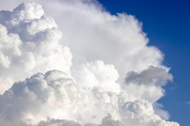 White cumulus clouds closeup beautiful aerial cloud view fluffy cloud texture copy space