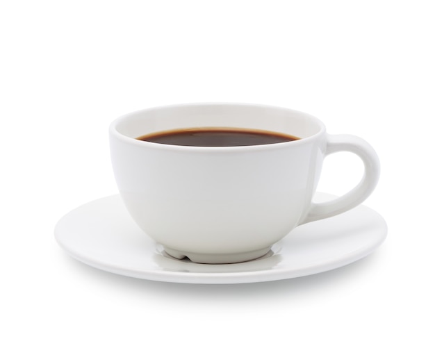 Photo white cup of black coffee isolated