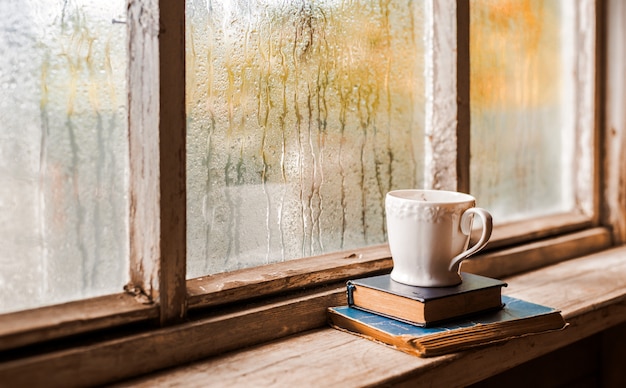 White Cup and old books