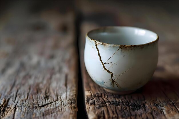 a white cup sitting on top of a wooden table