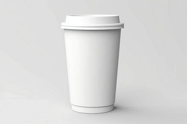 A white cup with a lid for mockup