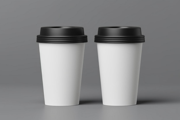 Photo a white cup with a lid for mockup