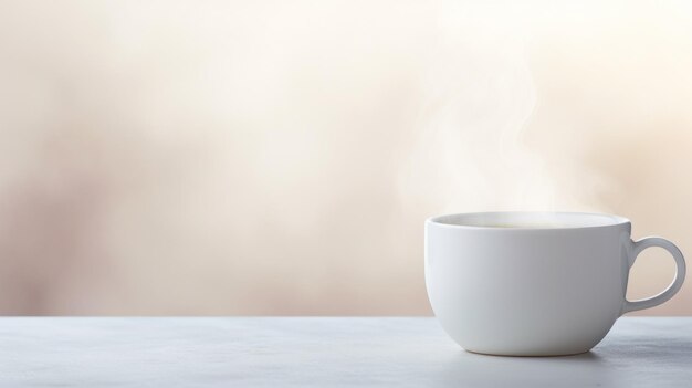 A white cup with steam coming out of it ai