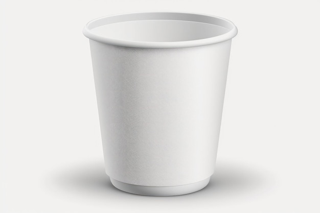 White cup with a white background isolated