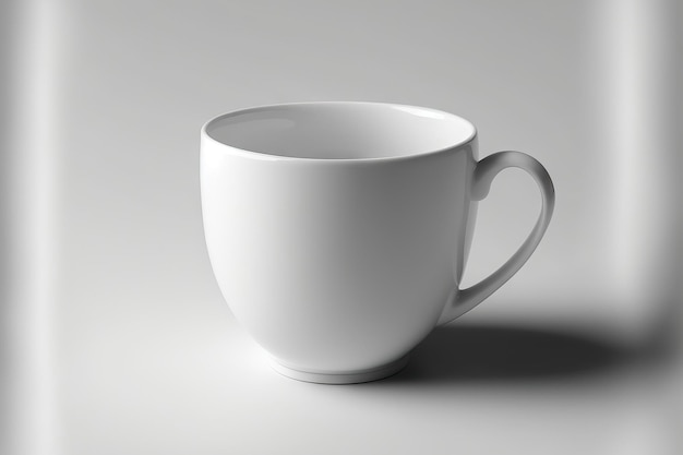 White cup with a white background isolated