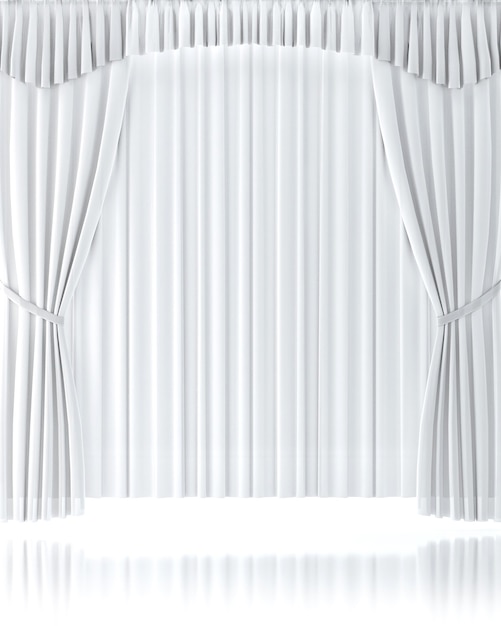 Photo white curtains over white background