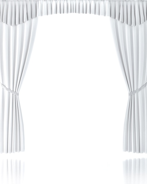 Photo white curtains over white background