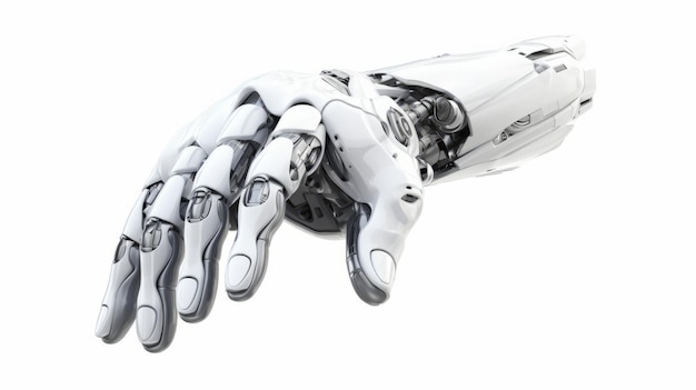 White cyborg robotic hand