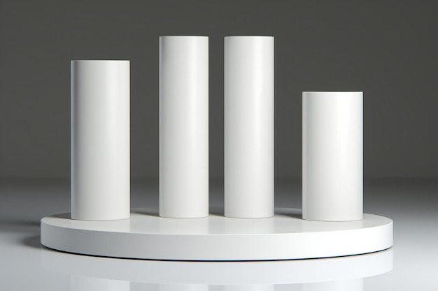 Photo white cylinder podium for product display abstract background