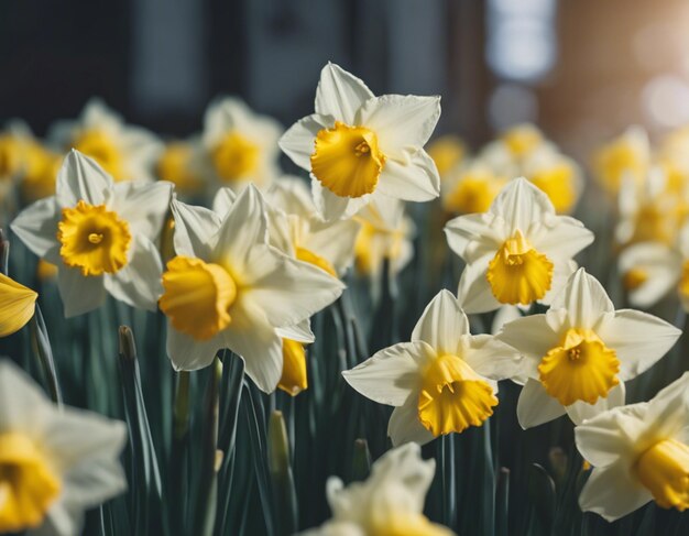 Photo a white daffodils flowers