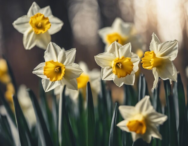 A white daffodils flowers