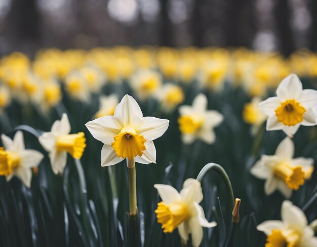 A white daffodils flowers