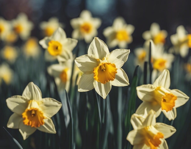 Photo a white daffodils flowers