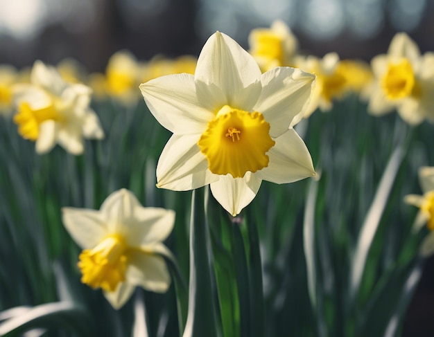 A white daffodils flowers