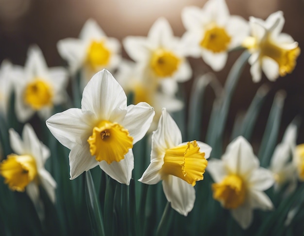 A white daffodils flowers