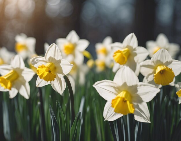 A white daffodils flowers