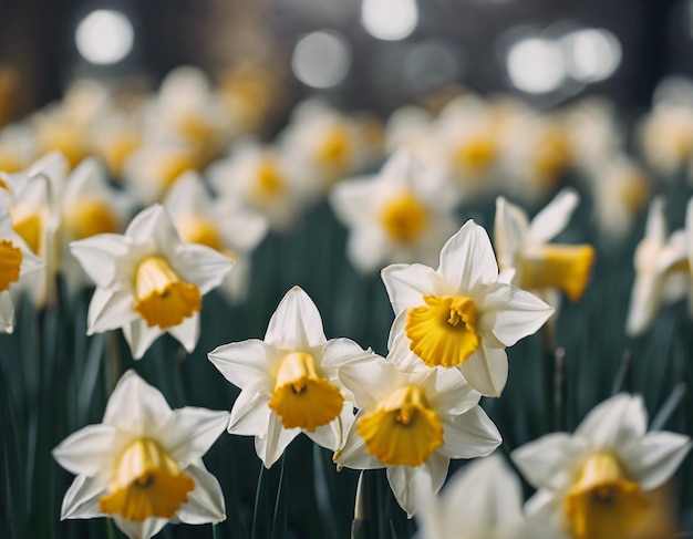 A white daffodils flowers