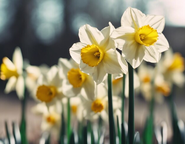 Photo a white daffodils flowers