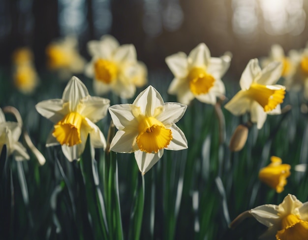 Photo a white daffodils flowers