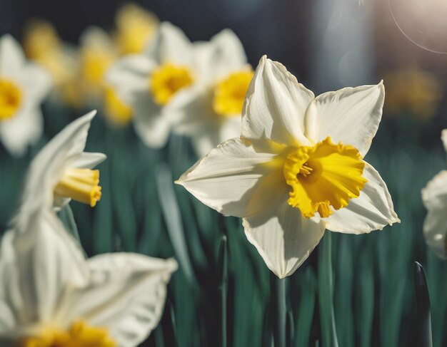 A white daffodils flowers