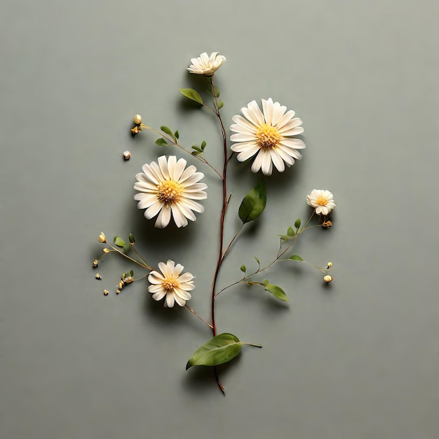 Photo white daisies on black background white daisies on black background