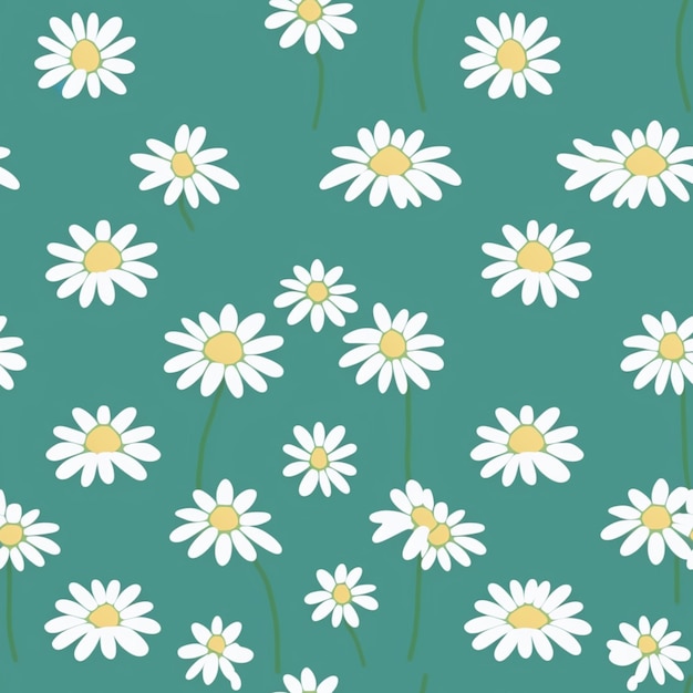 Premium AI Image | White daisies on a green background