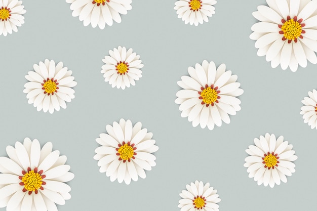 Photo white daisy flower on light blue background